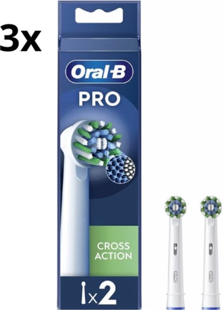 Oral B Opzetborstels PRO Cross Action Wit - 3 x 2 stuks