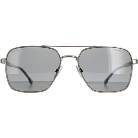 Hugo Boss Piloten Mannen Matte Ruthenium Grijs Polarisated Boss 1045/S