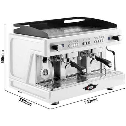 WEGA Airy - Portafiltermachine - 2 groepen - 3,85 kW - met 2 melkopschuimers & heet water - Wit