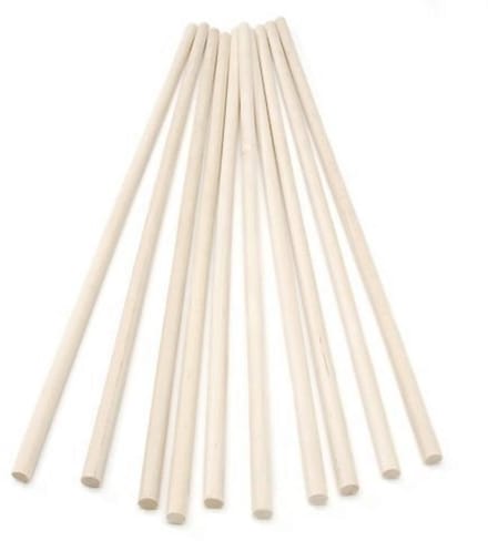 Houten Stokken 300mm - Deuvels en Polen 6mm Diameter - 10 Stuks