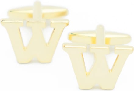 Manchetknopen - Letters Initialen Letter W Goudkleurig