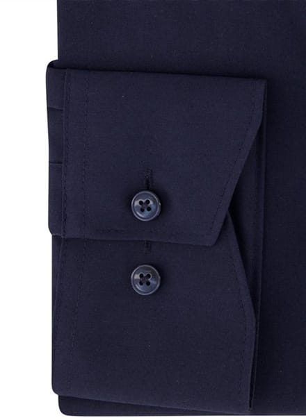 OLYMP Luxor modern fit overhemd - popeline - marine blauw - Strijkvrij - Boordmaat: 47 (EU maat: 3XL)