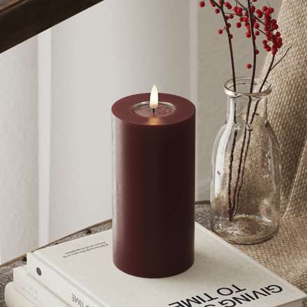 Luxe LED kaars - Bourgogne LED Candle 7,5 x 15 cm - net een echte kaars! Deluxe Homeart