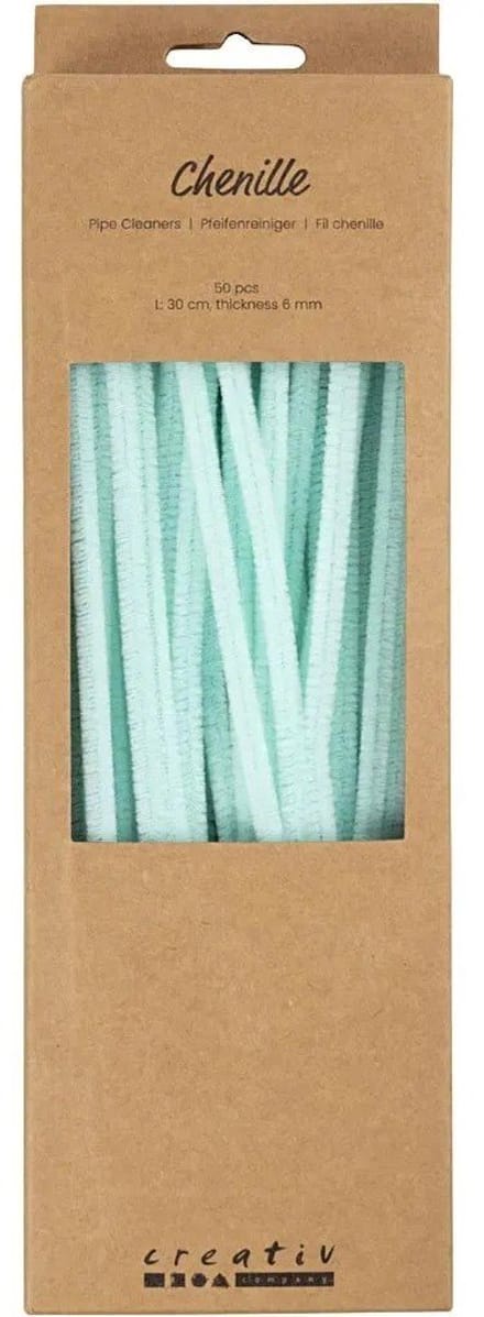 Creativ Company chenilledraad turquoise knutselmateriaal 50 stuks.