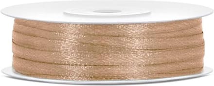 PartyDeco - Satijn lint champagne 3mm/rol 50m
