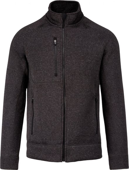 Kariban Heather herenvest met rits K9106 - Dark Grey Melange - S