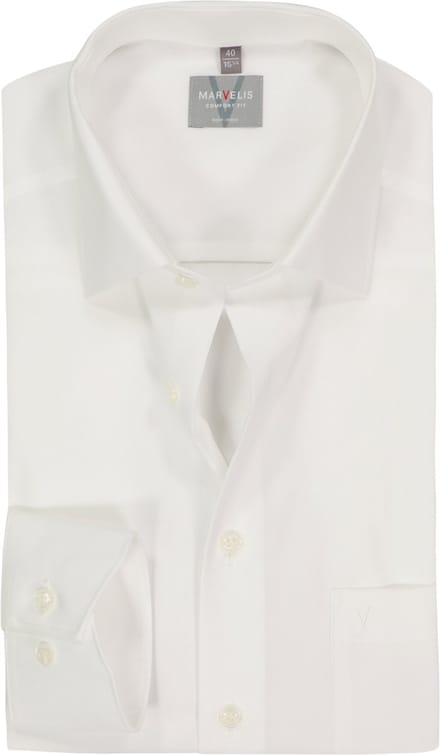 MARVELIS comfort fit overhemd - beige - Strijkvrij - Boordmaat: 41 (EU maat: L)