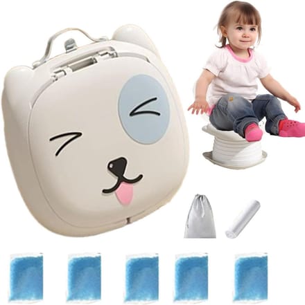 Reispotje peuter - Opvouwbaar toilet - Zindelijkheid training - Compact en draagbaar - 24 x 17 cm - Grijs