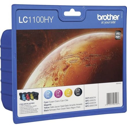 Brother Inktcartridge LC-1100HYVALBP 4-kleuren Multipack Hoge capaciteit