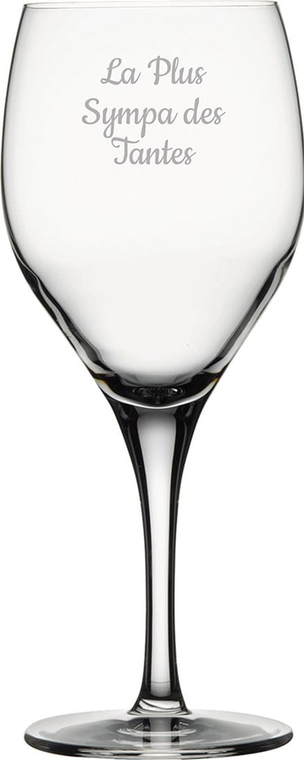 Witte wijnglas gegraveerd - 34cl - La Plus Sympa des Tantes