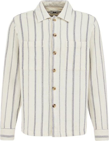 WE Fashion Heren regular fit overshirt met structuur