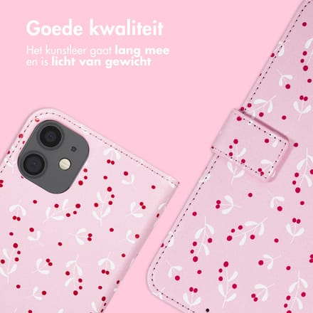 imoshion Hoesje - Geschikt voor Apple iPhone 11 - Design Bookcase smartphone - Blush Berries