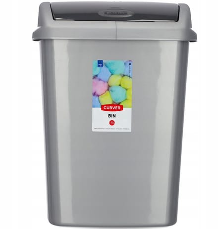 Curver Dominik Serie - Prullenbak - 10L - Zwenkdeksel - Modern Ontwerp