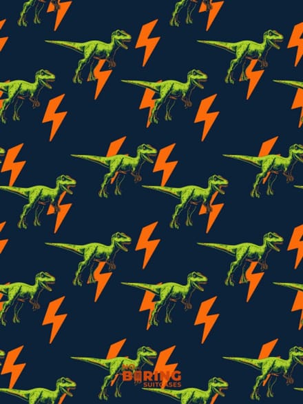 Kinderkoffer blauw - Dino's - Bliksem
