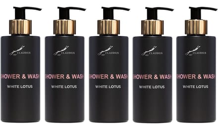 Shower & Wash White Lotus 300 ml - gouden pomp - 5 stuks