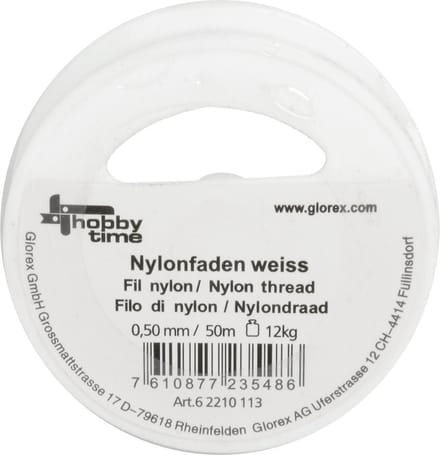 Nylon hobby draad - wit - 0.5 mm x 50 meter - Knutsel draad
