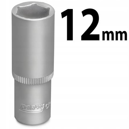 Lange 12 mm 1/4" zeskantdop - CrV-staal