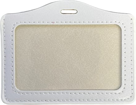 Fako Bijoux - Badgehouder - Badge Houder - PU Leder - Kunstleer - Horizontaal - 78x102mm - Wit
