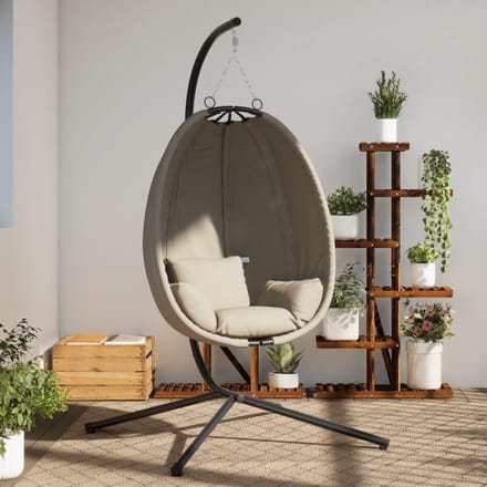 Hangstoel - Schommelstoel - Ontspannen Buiten - Stalen Frame - 104x100 cm - Beige