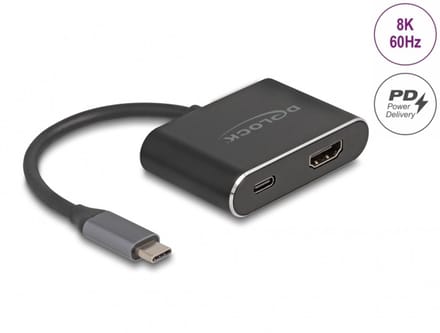 Delock USB Type-C™ Adapter to HDMI (DP Alt Mode) 8K with HDR and Power Delivery 100 W