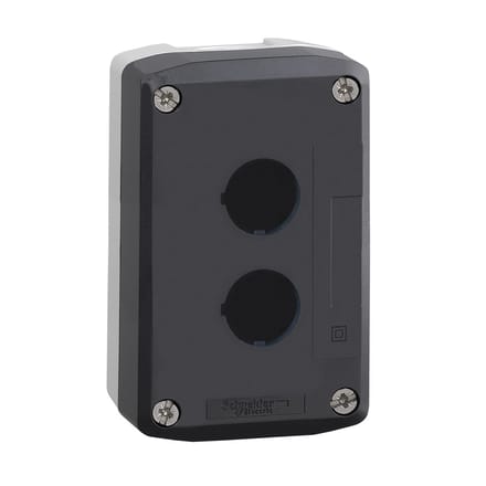 Schneider Electric XALD02 XALD02 Lege behuizing 2 inbouwplaatsen (Ø x h) 22.5 mm x 68 mm Zonder markering Donkergrijs, Lichtgrijs 1 stuk(s) Piece