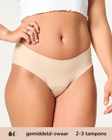 Moodies menstruatie ondergoed gem./zwaar - hiphugger lasercut -maat M