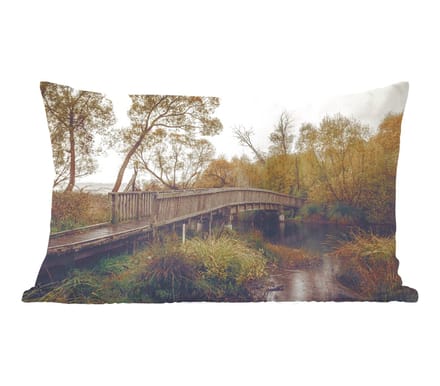 Sierkussens - Kussentjes Woonkamer - 60x40 cm - Herfst - Brug - Bomen