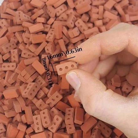 50-150 pièces 1:16 Modèle de Mini Briques Réelles, Accessoires d'Aménagement Paysager de Figurines Miniatures, Jouet Briques Fausse Brique DIY Pour Construction de Jardin Féerique brown