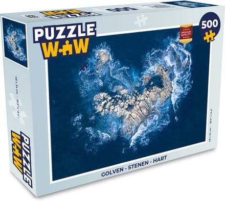 Puzzel Golven - Stenen - Hart - Legpuzzel - Puzzel 500 stukjes