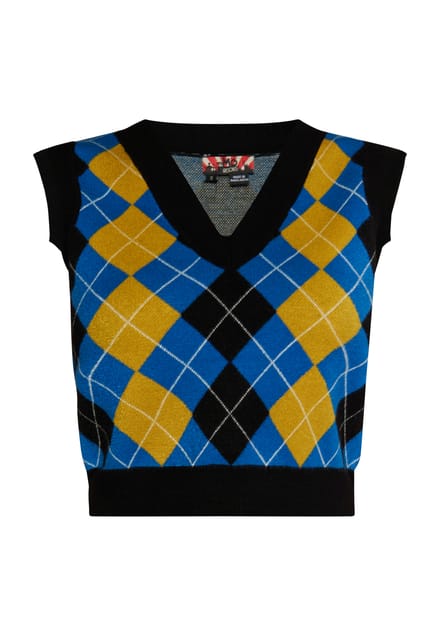 Mymo gebreide trui Dames Zwart Blauw Veelkleurig