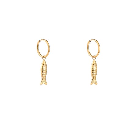Go Dutch Label Oorhangers Fish Hoop Goudkleurig