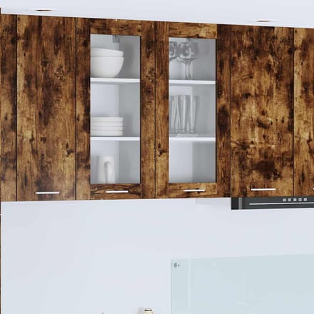 vidaXL Hangkast 2 pcs Rook Eiken 40 x 31 x 80 cm Bewerkt hout