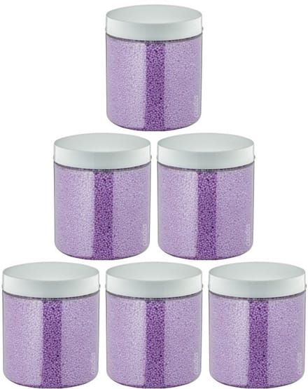 Badkaviaar Lavendel - 200 gram - Pot met witte deksel - set van 6 stuks - bad parels voor in bad