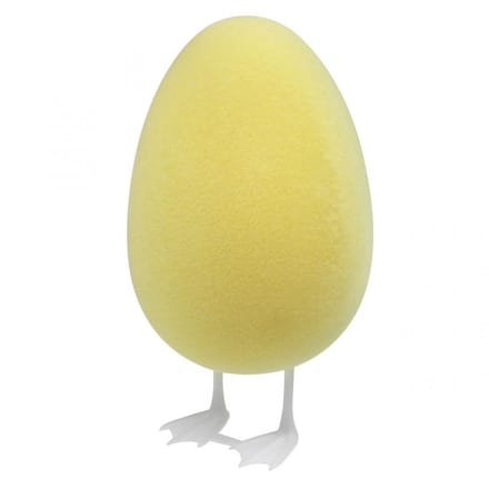 Decoratief ei met pootjes geel tafeldecoratie Pasen decoratief figuur
