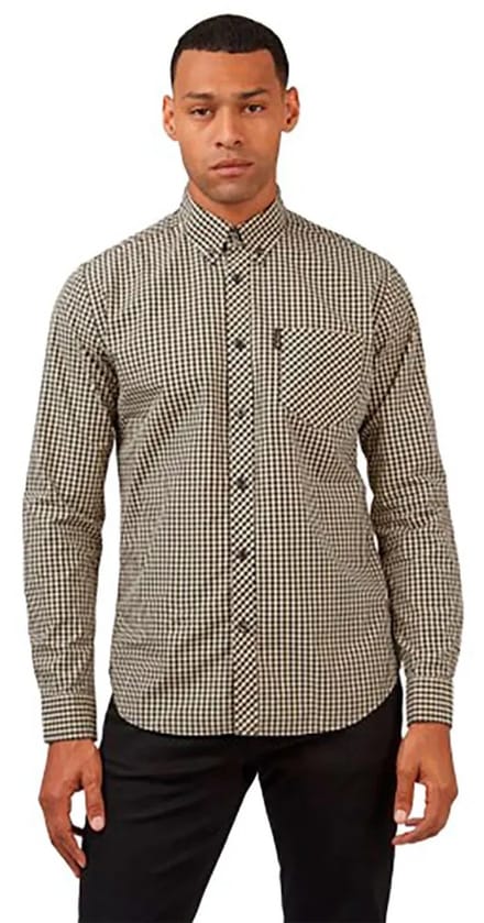 Ben Sherman Signature Gingham Overhemd Met Lange Mouwen Beige S Man