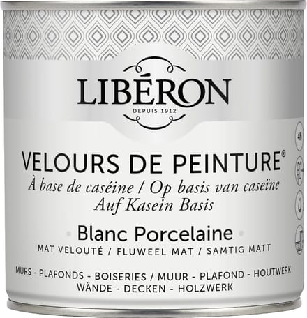 Liberon Velours De Peinture Muurverf - Mat - Blanc Porcelaine - 0,5l