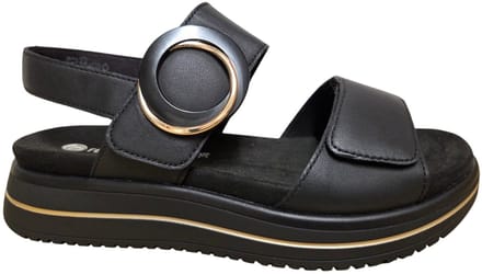 Remonte D1J63-00 Sandalen Zwart Leer Dames - Zwart - 41