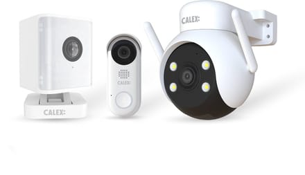 Calex Smart Security Starter Set - 2K Video Deurbel (Full HD) - 2K PTZ Camera - Indoor Camera met Spotlight