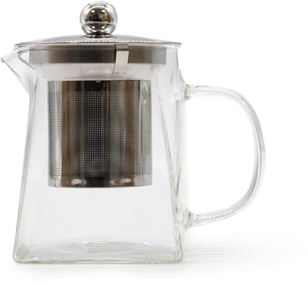 Glazen Theepot Met Infuser - Torenvorm - 350ml - 7.5x7.5x11.5cm