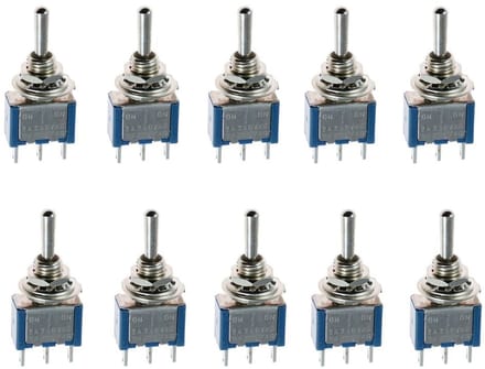 Store_9 - Mini Rocker Switch - ON/OFF/ON - Compacte Schakelaar voor Auto Dashboard - 10Pcs - 5A 125VAC - Geschikt voor Auto