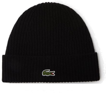Lacoste Unisex Beanie - Muts van geribbelde wol (black)