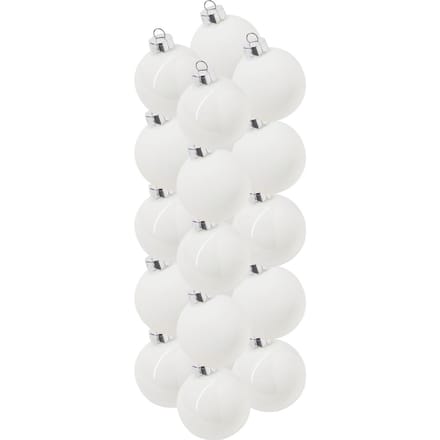 Kerstballen van glas, Ø 6cm - Wit