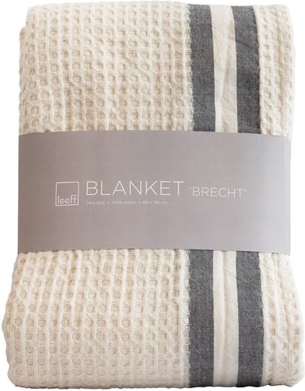 Leeff Blanket Brecht light grey – Plaids – Grijs – 180 x 180 cm – Katoen