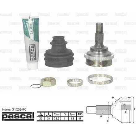 Homokineet reparatie set, aandrijfas PASCAL G1C024PC