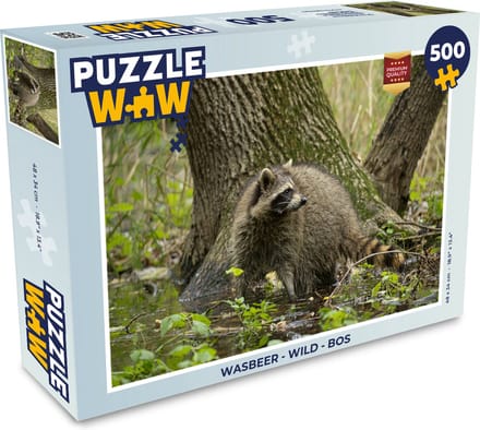Puzzel Wasbeer - Wild - Bos - Legpuzzel - Puzzel 500 stukjes