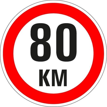 Maximaal 80 km bord - kunststof - A1 150 mm