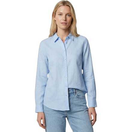 McGregor Solid Linen Blend Shirt Light Blue Maat: S | Overhemden Outlet | Dames | Blauw