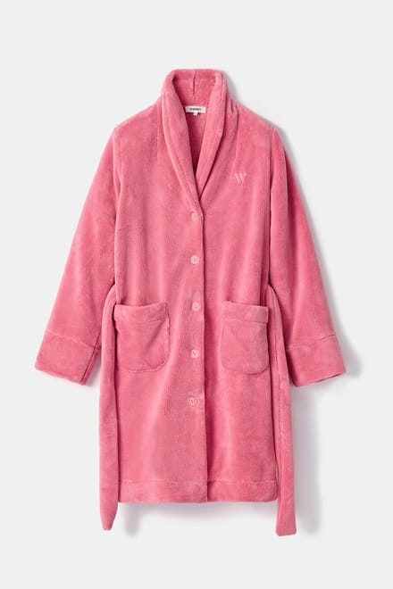 Woody kamerjas dames doorknoop - roze - 252-10-MOL-C/404 - maat XL
