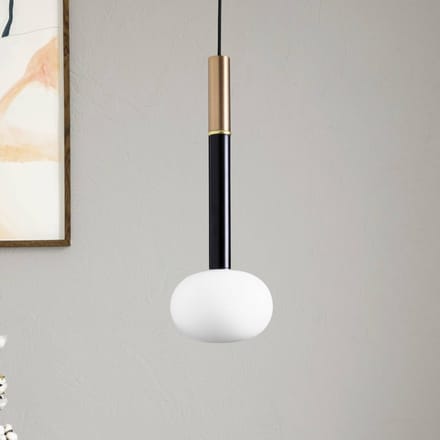 miloox by Sforzin Hanglamp Mose, koper, kaphoogte 39 cm, 1-lamp, glas