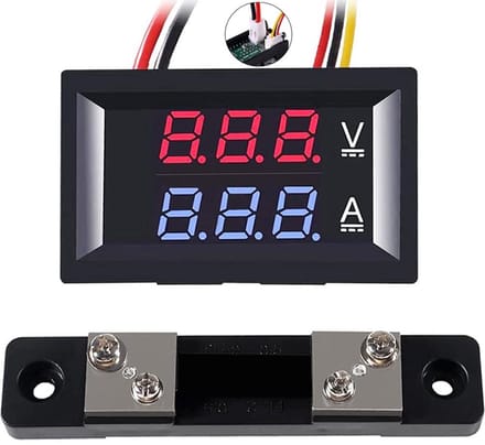 Digitale Voltmeter en Ampèremeter DC 0-100V 50A met Dubbel LED Display